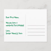 Carte Postale 71e Anniversaire : Rayures roses & Cœurs, Arc-en-c (Dos)