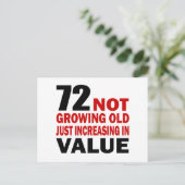 Carte Postale 72 Anniversaire en pleine croissance (Debout devant)