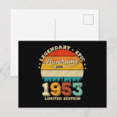 Carte Postale 72 Ans Anniversaire 1953 Superbe Cadeau pour un 72 (Devant / Derrière)