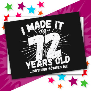 Carte Postale 72 ans drôle mème anniversaire 72 ans