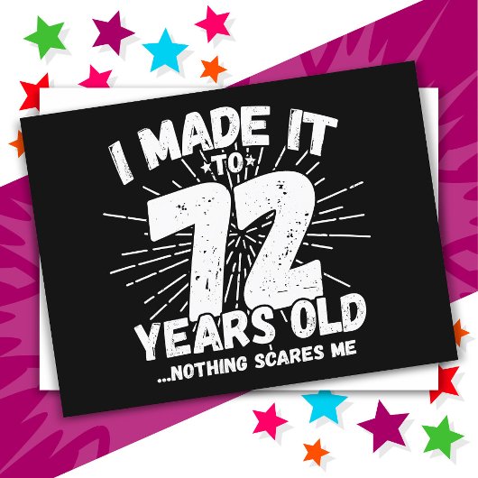 Carte Postale 72 ans drôle mème anniversaire 72e anniversaire