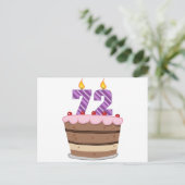 Carte Postale 72 ans sur le gâteau d'anniversaire (Debout devant)