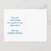 Carte Postale 72e anniversaire : audacieux, amusant, simple, arc (Dos)