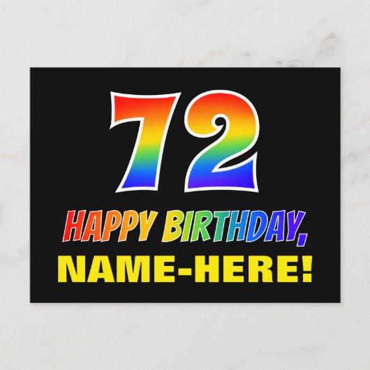Carte Postale 72e anniversaire : audacieux, amusant, simple, arc (Devant)