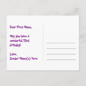 Carte Postale 72e anniversaire : motif coeurs amusants, arc-en-c (Dos)