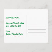 Carte Postale 72e anniversaire : Rayures roses et cœurs, Arc-en- (Dos)