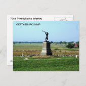 CARTE POSTALE 72E INFANTERIE DE PENNSYLVANIE (Devant / Derrière)
