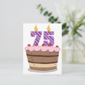 Carte Postale 75 ans sur le gâteau d'anniversaire (Debout devant)