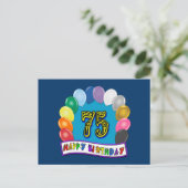 Carte Postale 75e anniversaire Cadeaux avec Ballons Assortis Des (Debout devant)
