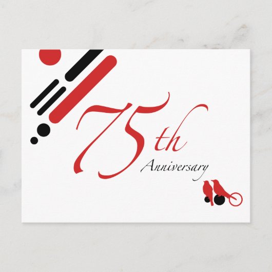 Carte Postale 75e anniversaire (mod oiseaux) (Devant)