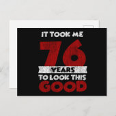 Carte Postale 76 ans Joyeux Anniversaire M'a Donné Bonne Mine 76 (Devant / Derrière)