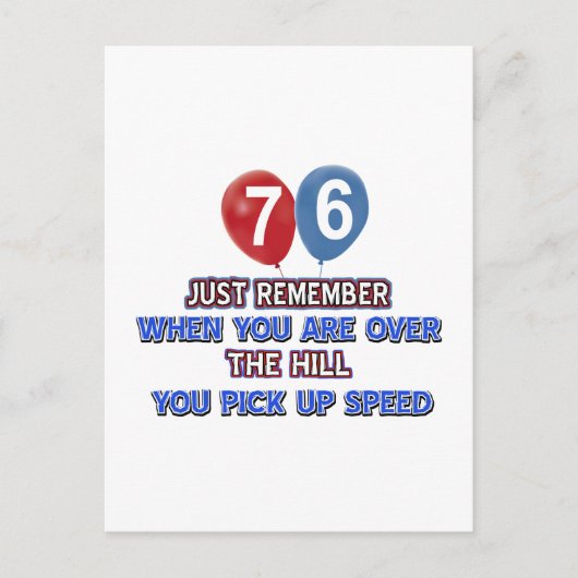 Carte Postale 76 et au-dessus de la colline dessins d'anniversai (Devant)