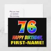 Carte Postale 76e anniversaire : audacieux, amusant, simple, arc (Devant / Derrière)