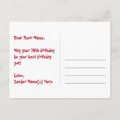 Carte Postale 76e anniversaire - Fun Motif Fireworks + Rainbow 7 (Dos)