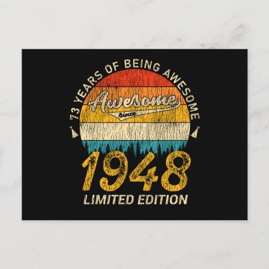 Carte Postale 77 Ans 1948 Rétro Génial Cadeau pour 77ème Anniver (Devant)