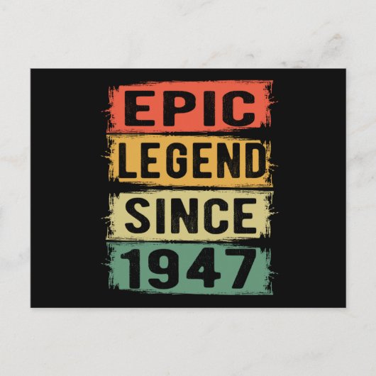 Carte Postale 78 Ans Anniversaire 1947 Légende Épique 78ème Anni (Devant)