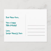 Carte Postale 78e anniversaire : motif de cœurs amusants, arc-en (Dos)