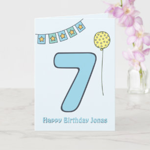 Carte postale 7 Anniversaire aux enfants jolies et