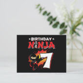 Carte Postale 7 Ans Bande dessinée Style Ninja 7e Anniversaire (Debout devant)
