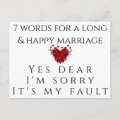 Carte Postale 7 Mots Pour Un Mariage Long (Devant)