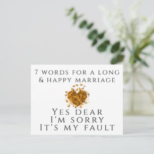 Carte Postale 7 Mots Pour Un Mariage Long Et Heureux