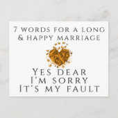 Carte Postale 7 Mots Pour Un Mariage Long Et Heureux (Devant)