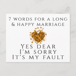 Carte Postale 7 Mots Pour Un Mariage Long Et Heureux