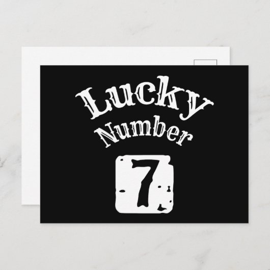 Carte Postale 7 - Numéro Chanceux 7 Chance (Devant / Derrière)