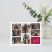 Carte Postale 7 Photos Collage Élégant Script Joyeux Noël (Debout devant)