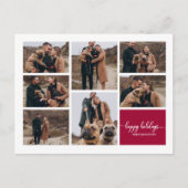 Carte Postale 7 Photos Joyeuses Fêtes Moderne Collage Noël (Devant)