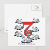 Carte Postale 7 Swans Natation (Devant / Derrière)