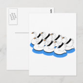 Carte Postale 7 Swans Natation (Devant / Derrière)