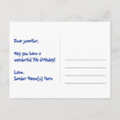 Carte Postale 7e anniversaire : motif d'étoiles amusantes, arc-e (Dos)