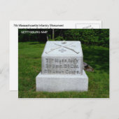 CARTE POSTALE 7E INFANTERIE MASSACHUSETTS (Devant / Derrière)