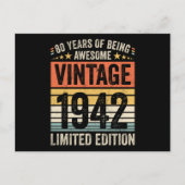 Carte Postale 80 Ans d'être Génial Vintage 1942 (Devant)