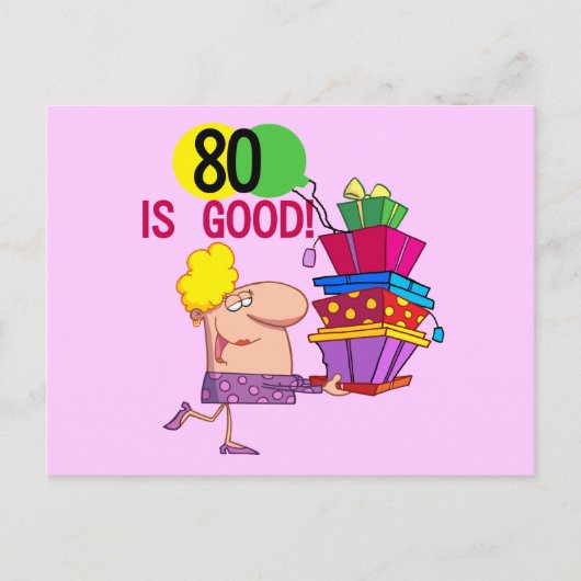 Carte Postale 80 est Bon Anniversaire Tshirts et cadeaux (Devant)