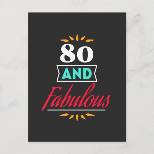 Carte Postale 80 years old and fabulous saying (Devant)