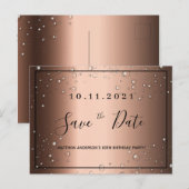 Carte Postale 80e anniversaire bronze métallisé noir save the da (Devant / Derrière)