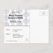 Carte Postale 80e anniversaire Invitation (Dos)