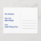 Carte Postale 80e Anniversaire : Motif coeurs amusants, Arc-en-c (Dos)