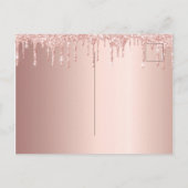 Carte Postale 80e anniversaire rose or parties scintillant rose  (Dos)