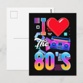 Carte Postale 80s Music Radio Love Eighties Disco (Devant / Derrière)