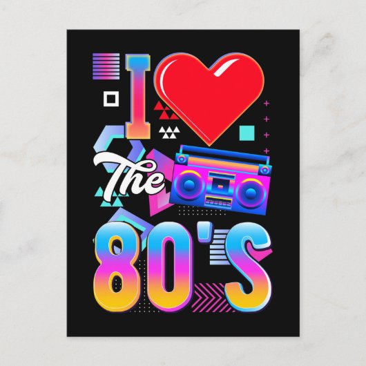 Carte Postale 80s Music Radio Love Eighties Disco (Devant)