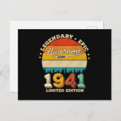 Carte Postale 81 ans Awesome depuis 1941 81e anniversaire Cadeau (Devant / Derrière)