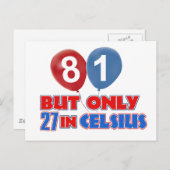 Carte Postale 81e anniversaire (Devant / Derrière)