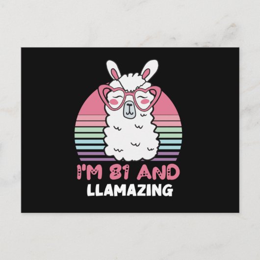 Carte Postale 81e anniversaire Llamazing Lama 81 ans Cadeau d'an (Devant)