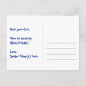 Carte Postale 82e anniversaire : Fun Hearts Motif, Arc-en-ciel 8 (Dos)