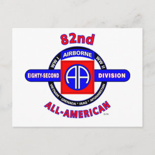 CARTE POSTALE 82E DIVISION AÉRIENNE "TOUS AMÉRICAINS"