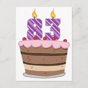 Carte Postale 83 ans sur le gâteau d'anniversaire