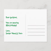 Carte Postale 83e anniversaire : Pink Stripes & Hearts, Arc-en-c (Dos)